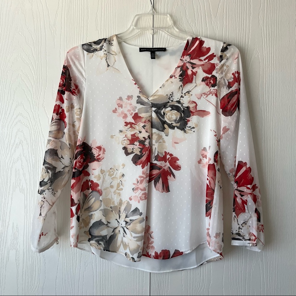 White House Black Market Petite Floral Blouse